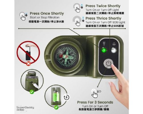 附緊急備用燈和指南針